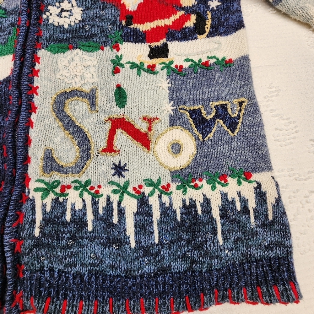 Tiara International Vintage Let It Snow Christmas Holiday Sweater Size Medium - Picture 4 of 12